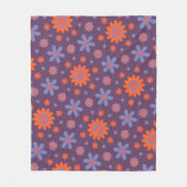 Happy Retro Blume Niedlich 70er Hippie Daisy Patte Fleecedecke (Vorderseite)