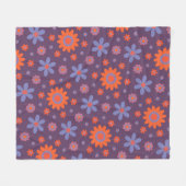 Happy Retro Blume Niedlich 70er Hippie Daisy Patte Fleecedecke (Vorderseite (Horizontal))