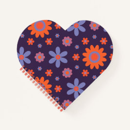 Happy Retro Blume Niedlich 70er Hippie Daisy Patte Notizblock