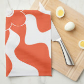 Happy Retro Daisy in Orange und White Geschirrtuch (Viertel Falte)