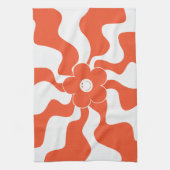 Happy Retro Daisy in Orange und White Geschirrtuch (Vertikal)
