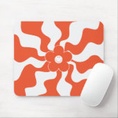 Happy Retro Daisy in Orange und White Mousepad (Mit Mouse)