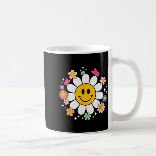 Happy Retro Daisy Smile Face Preppy Aesthetic Men  Kaffeetasse (Rechts)