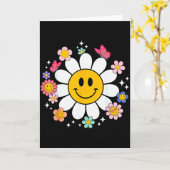 Happy Retro Daisy Smile Face Preppy Aesthetic Men Karte (Gelbe Blume)