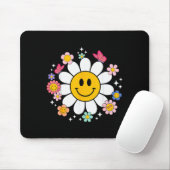 Happy Retro Daisy Smile Face Preppy Aesthetic Men  Mousepad (Mit Mouse)