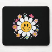 Happy Retro Daisy Smile Face Preppy Aesthetic Men Mousepad (Vorne)