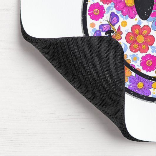 Happy Retro Daisy Smile Face Preppy Aesthetic Men Mousepad (Ecke)