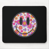 Happy Retro Daisy Smile Face Preppy Aesthetic Men Mousepad (Vorne)