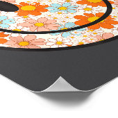 Happy Retro Daisy Smile Face Preppy Aesthetic Men  Poster (Ecke)