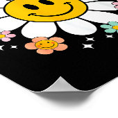 Happy Retro Daisy Smile Face Preppy Aesthetic Men  Poster (Ecke)
