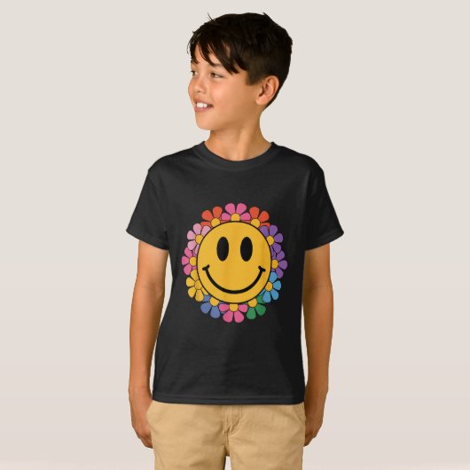 Happy Retro Daisy Smile Face Preppy Aesthetic Men T-Shirt (Vorne ganz)