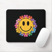 Happy Retro Daisy Smile Face Preppy Ästhetik Männe Mousepad (Mit Mouse)