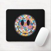 Happy Retro Daisy Smile Face Preppy Ästhetik Männe Mousepad (Mit Mouse)