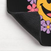 Happy Retro Daisy Smile Face Preppy Ästhetik Männe Mousepad (Ecke)