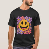 Happy Retro Daisy Smile Face Preppy Ästhetik Männe T-Shirt (Vorderseite)