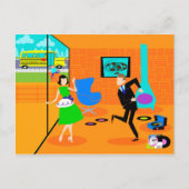 Happy Retro Eltern Postkarte (Vorderseite)