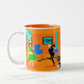 Happy Retro Eltern Tasse (Links)