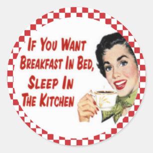 Happy Retro Frühstück in Bed Housefrau Stickers