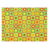 Happy Retro Modern Polka Dots Circles Op Art 1970s Tischdecke (Vorderseite (Horizontal))