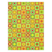 Happy Retro Modern Polka Dots Circles Op Art 1970s Tischdecke (Vorderseite)