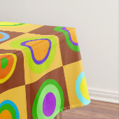 Happy Retro Modern Polka Dots Circles Op Art 1970s Tischdecke (Beispiel)