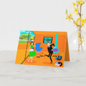 Happy Retro Parent Grußkarte Karte (Gelbe Blume)