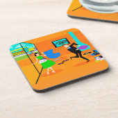 Happy Retro Parents Cork Untersetzer (Linke Seite)