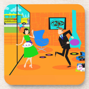 Happy Retro Parents Cork Untersetzer