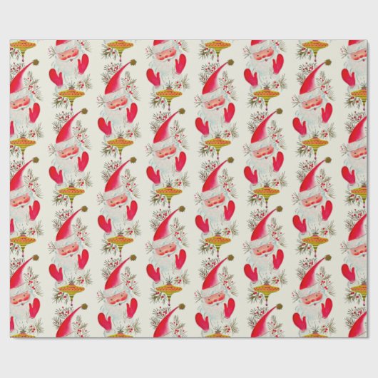 Happy Retro Santa Geschenkpapier (Flach)