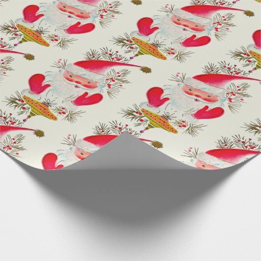Happy Retro Santa Geschenkpapier (Ecke)