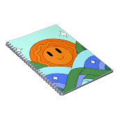 Happy Retro Sun Over Rolling Hills Notizblock (Rechte Seite)