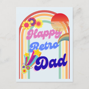 Happy Retro Vater Feiertagspostkarte
