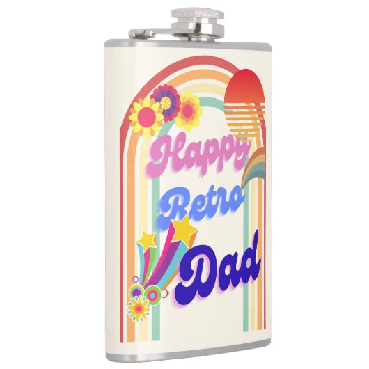 Happy Retro Vater Flachmann (Rechts)
