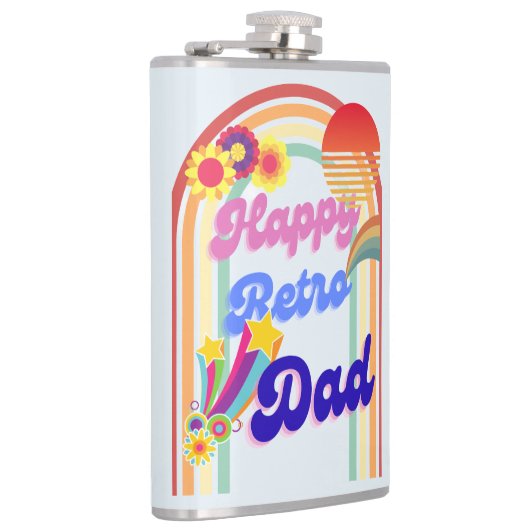 Happy Retro Vater Flachmann (Rechts)