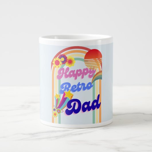 Happy Retro Vater Jumbo-Tasse (Vorderseite)