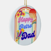 Happy Retro Vater Keramik Ornament (Rechts)