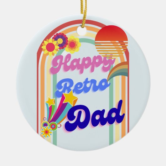 Happy Retro Vater Keramik Ornament (Vorne)