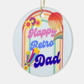 Happy Retro Vater Keramik Ornament (Links)