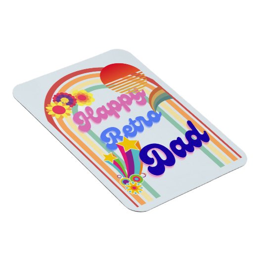 Happy Retro Vater Magnet (Rechte Seite)