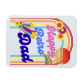 Happy Retro Vater Magnet (Horizontal)