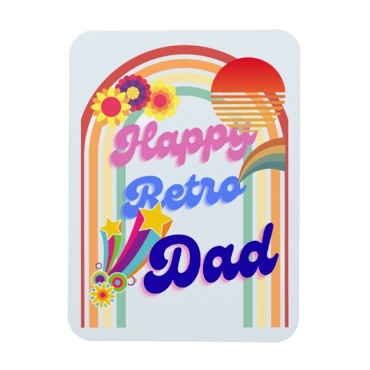 Happy Retro Vater Magnet (Vertikal)