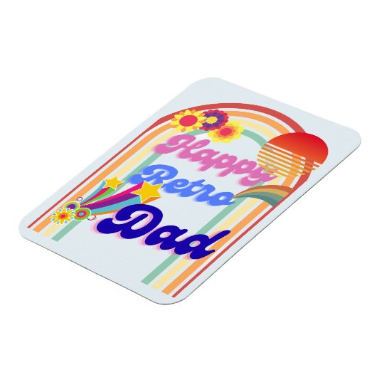 Happy Retro Vater Magnet (Linke Seite)