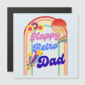 Happy Retro Vater Magneteinladung (Vorne/Hinten)