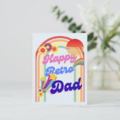 Happy Retro Vater Postkarte (Stehend Vorderseite)