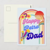 Happy Retro Vater Postkarte (Vorne/Hinten)