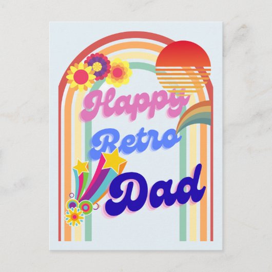 Happy Retro Vater Postkarte (Vorderseite)
