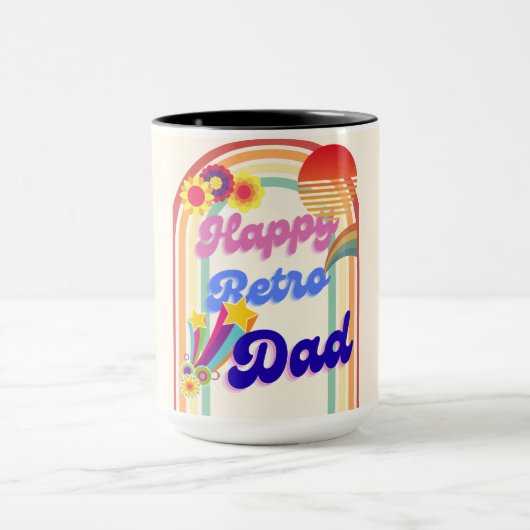 Happy Retro Vater Tasse (Zentrum)