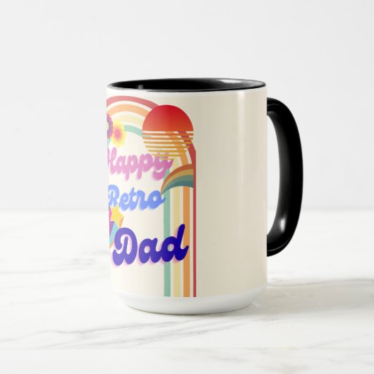 Happy Retro Vater Tasse (VorderseiteRechts)