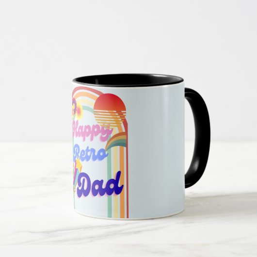 Happy Retro Vater Tasse (VorderseiteRechts)