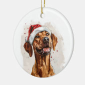 Happy Rhodesian Ridgeback Christmas Personalized Keramik Ornament (Links)
